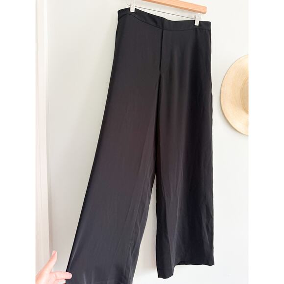 Madewell | NWT Pull-On Straight Pants in Crepe in true black | Sz L - Picture 3 of 10